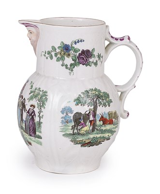 Lot 8 - A WORCESTER MASK JUG