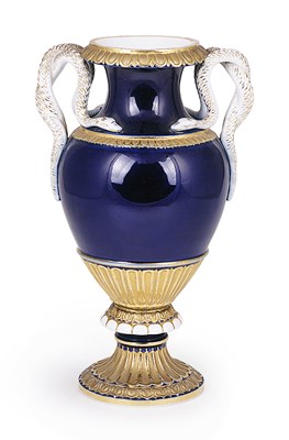 Lot 19 - A MEISSEN TWO-HANDLED VASE