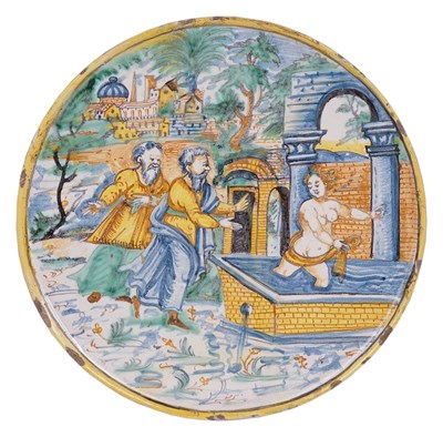 Lot 35 - AN ITALIAN MAIOLICA TAZZA