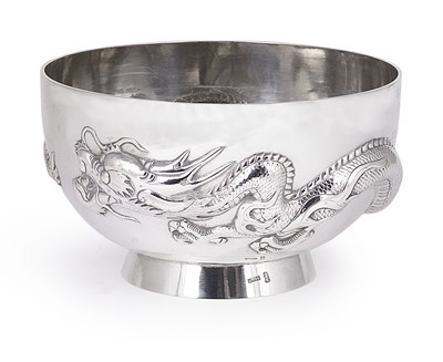 Lot 70 - A CHINESE EXPORT SILVER ROSE BOWL