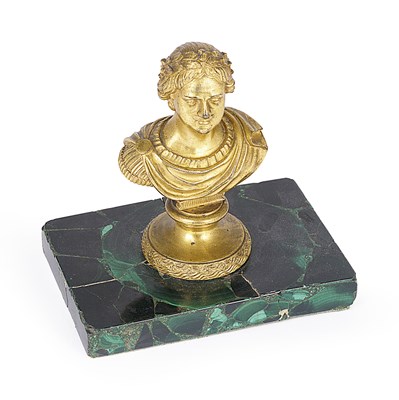 Lot 86 - A RUSSIAN GILT-BRONZE BUST OF PETER THE GREAT