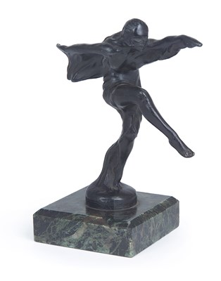 Lot 93 - A FRENCH PATINATED METAL FIGURE OR CAR MASCOT 'SADI'