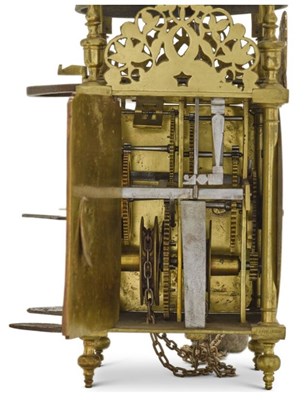 Lot 226 - A QUEEN ANNE BRASS LANTERN CLOCK, WILLIAM WOOD, NAILSWORTH, DATED 1707