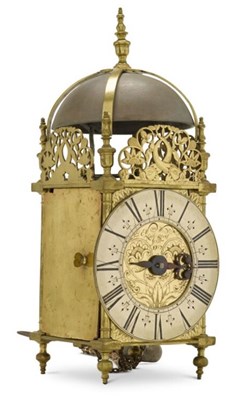 Lot 226 - A QUEEN ANNE BRASS LANTERN CLOCK, WILLIAM WOOD, NAILSWORTH, DATED 1707