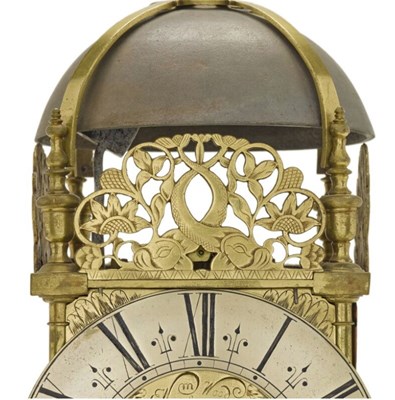 Lot 226 - A QUEEN ANNE BRASS LANTERN CLOCK, WILLIAM WOOD, NAILSWORTH, DATED 1707