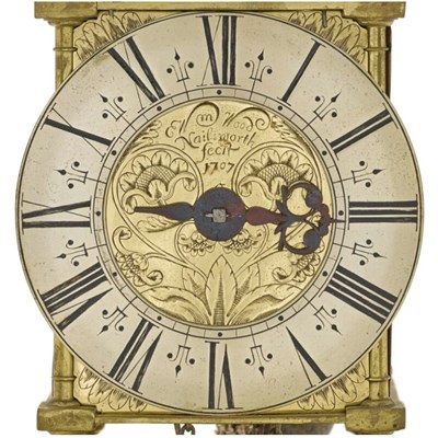 Lot 226 - A QUEEN ANNE BRASS LANTERN CLOCK, WILLIAM WOOD, NAILSWORTH, DATED 1707