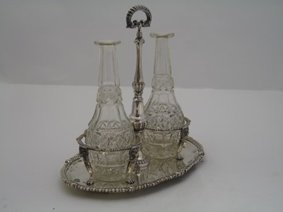 Lot 149 - A SILVER CRUET STAND