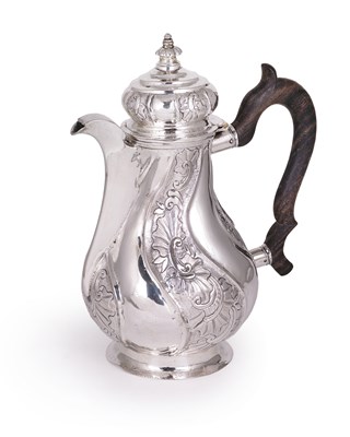 Lot 165 - A RUSSIAN SILVER COFFEE POT