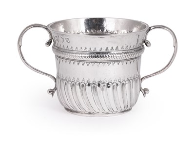 Lot 179 - A GEORGE II SILVER TWO-HANDLED PORRINGER