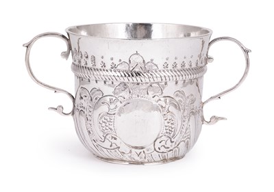 Lot 180 - A GEORGE I SILVER TWO-HANDLED PORRINGER