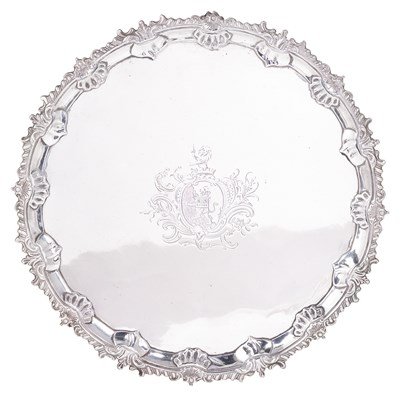 Lot 201 - A GEORGE III SILVER SALVER