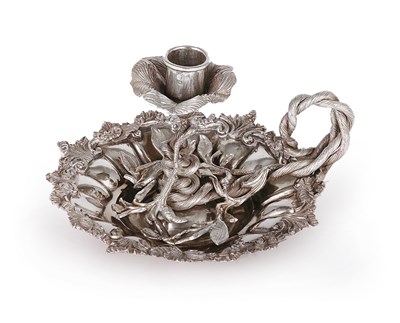 Lot 212 - A WILLIAM IV SILVER CHAMBERSTICK