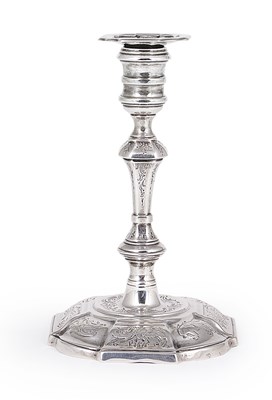 Lot 236 - A VICTORIAN SILVER TAPERSTICK