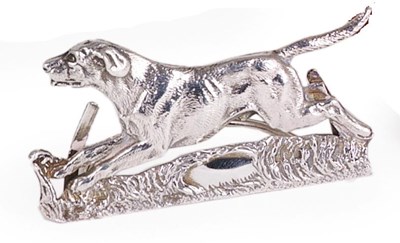 Lot 251 - TWO SILVER 'FOXHOUND' CARD HOLDERS