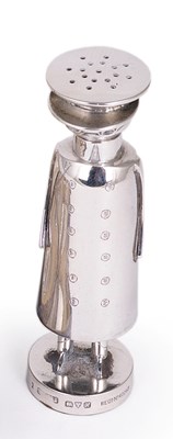 Lot 254 - AN EDWARDIAN SILVER NOVELTY PEPPERETTE