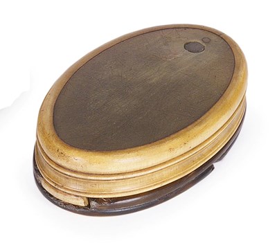 Lot 263 - A GEORGE III HORN SNUFF BOX