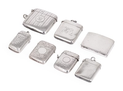 Lot 264 - A COLLECTION OF SEVEN SILVER VESTA CASES