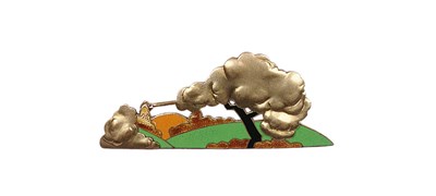 Lot 317 - ART DECO ENAMELLED GOLD BROOCH