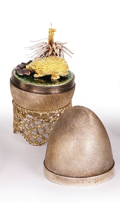 Lot 329 - A SILVER-GILT 'SURPRISE' EGG