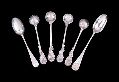 Lot 348 - A SET OF FOUR PROVINCIAL GEORGE II SILVER SALT SPOONS