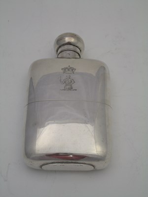 Lot 372 - A VICTORIAN SILVER HIP FLASK