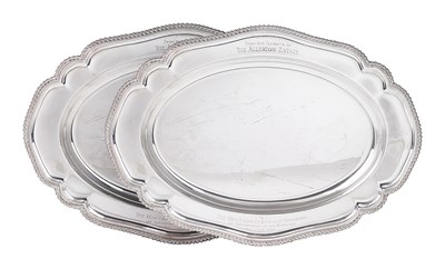 Lot 378 - A PAIR OF GEORGE V SILVER MEAT DISHES