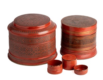 Lot 292 - THREE BETEL BOXES, BURMA (MYANMAR), EARLY 20TH CENTURY