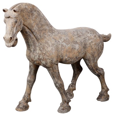 Lot 3 - A CHINESE POTTERY FIGURE OF A HORSE