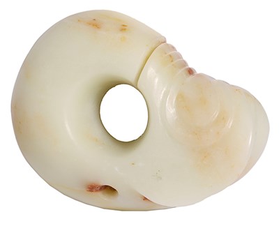 Lot 38 - A CHINESE NEOLITHIC STYLE JADE SPLIT RING