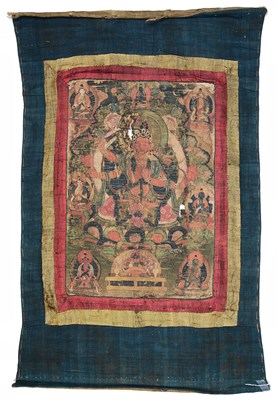 Lot 82 - A THANG-KA DEPICTING MANJUSRI