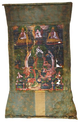 Lot 84 - A THANG-KA DEPICTING GREEN TARA