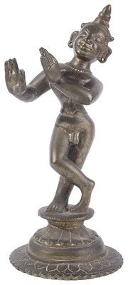 Lot 90 - A BRONZE FIGURE OF KRISHNA VENUGOPALA