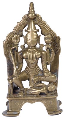 Lot 99 - A BRASS FIGURE OF BHADRAKALI