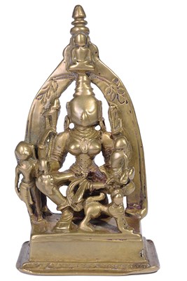 Lot 100 - A JAIN BRONZE FIGURE OF AMBIKA