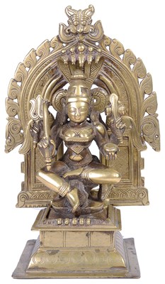 Lot 101 - A BRASS SHRINE DEPICTING BHADRAKALI