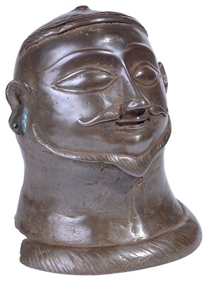 Lot 103 - A BRONZE LINGAM COVER