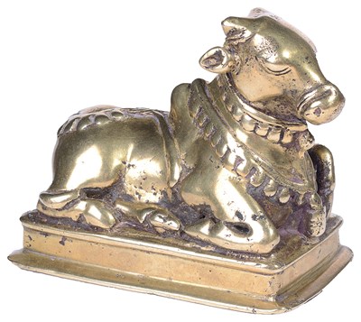 Lot 107 - A BRASS FIGURE OF NANDI BULL