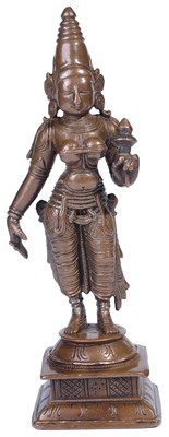 Lot 110 - A BRONZE FIGURE OF SRI DEVI