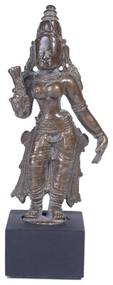 Lot 111 - A BRONZE FIGURE OF BHU-DEVI