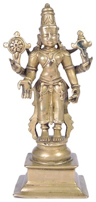 Lot 112 - A BRONZE FIGURE OF VISHNU