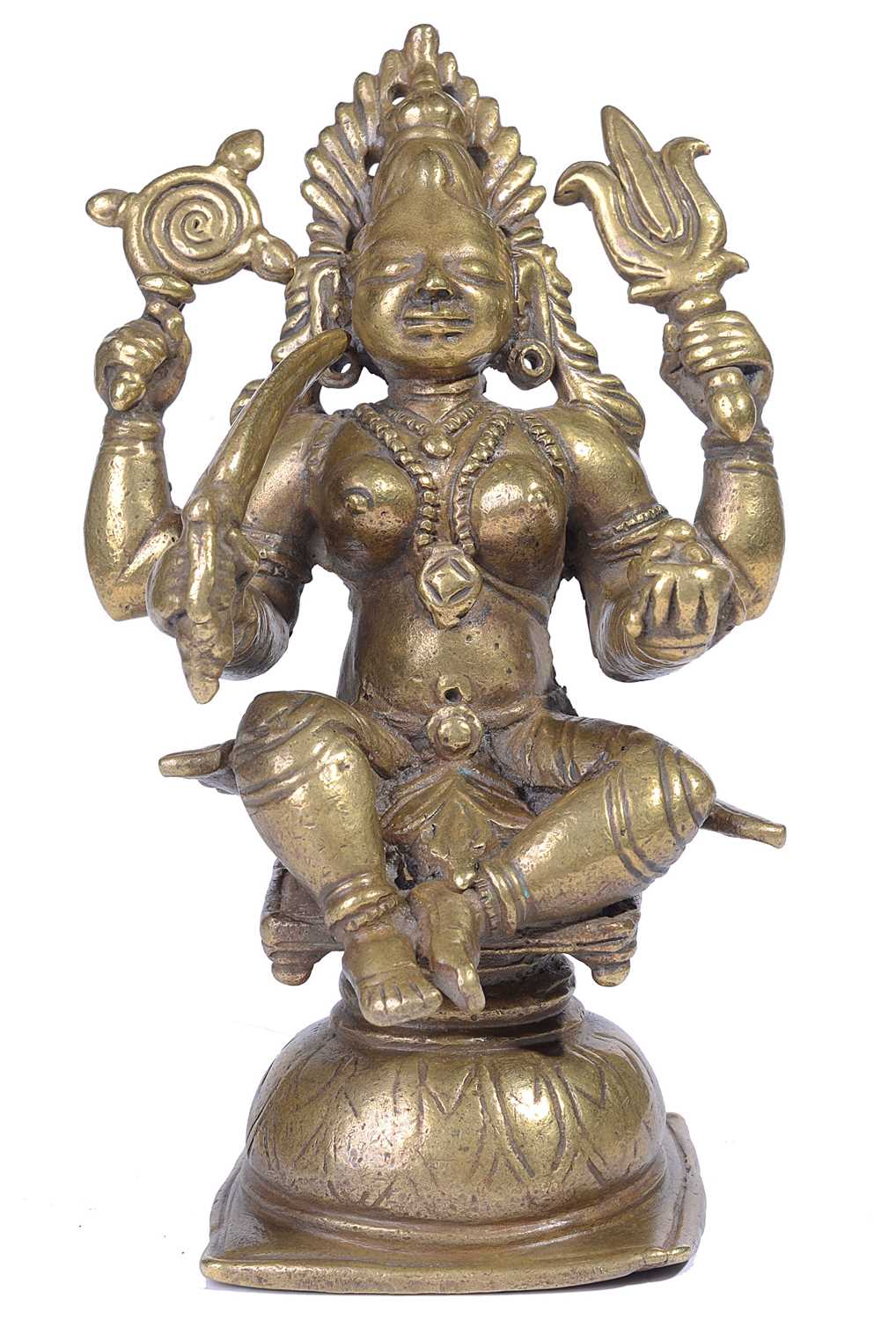 Lot 113 - A BRONZE FIGURE OF BHADRAKALI