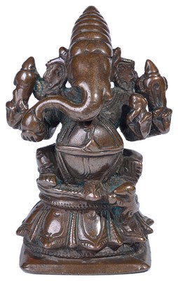 Lot 116 - A BRONZE FIGURE OF GANESHA