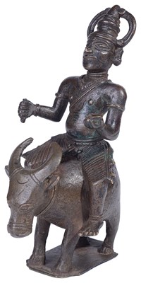 Lot 119 - A BRONZE FIGURE OF SIVA ON NANDI