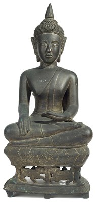 Lot 132 - A BRONZE FIGURE OF BUDDHA