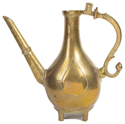 Lot 177 - A MUGHAL BRASS EWER