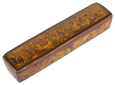 Lot 187 - â€¡ A QAJAR LACQUER PEN BOX