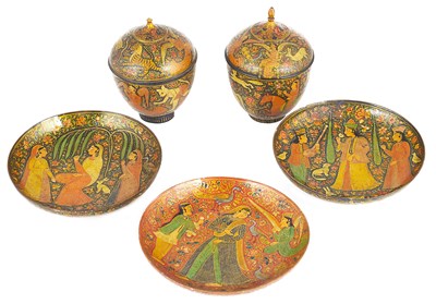 Lot 190 - A GROUP OF KASHMIR LACQUER OBJECTS