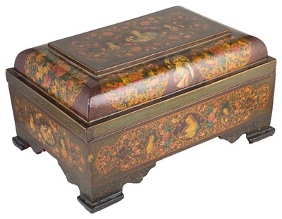 Lot 191 - â€¡ A QAJAR LACQUERED WOOD BOX