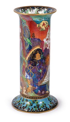 Lot 16 - â€¡A WEDGWOOD FAIRYLAND LUSTRE 'TORCHES' VASE, DESIGNED BY DAISY MAKEIG-JONES (1881-1945)