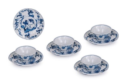 Lot 21 - FOUR TEABOWLS AND FIVE SAUCERS, KANGXI